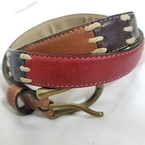 Authentic full grain leather boho colorful belt